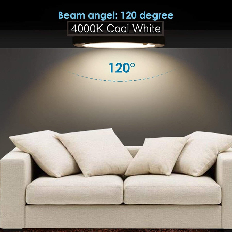 LED 15W/18W Round Panel Light Ceiling Lights Led Motion Sensor Downlight Human Body Infrared Detector Flush Mount Light