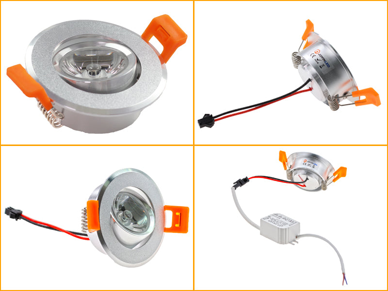 Ultra Bright Round AC110V 220V Dimmable 1W 3W LED Spotlight Lighting Recessed Mini Led Ceiling Downlights Lighting Bulb For Room