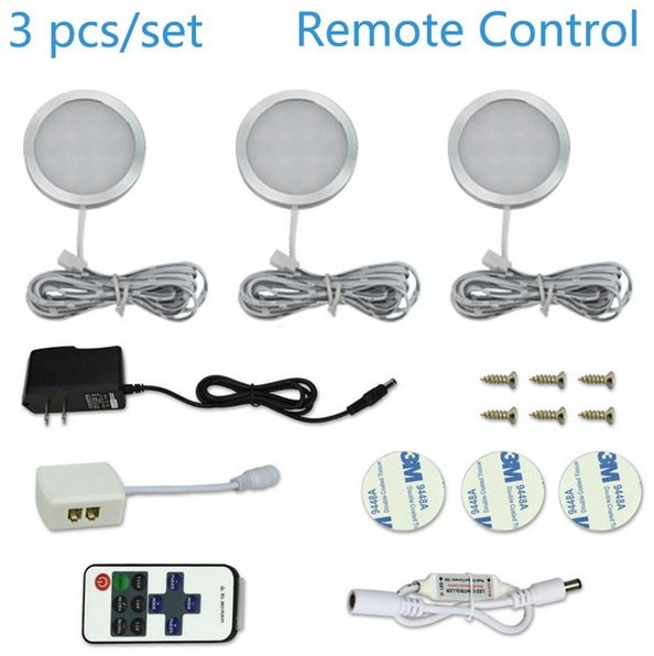 Under Cabinet Light 3/4/6/8PCs/set 12V Wireless Downlight Spotlights Kitchen Cabinets Cupboard Light Stair Lights LED Lighting