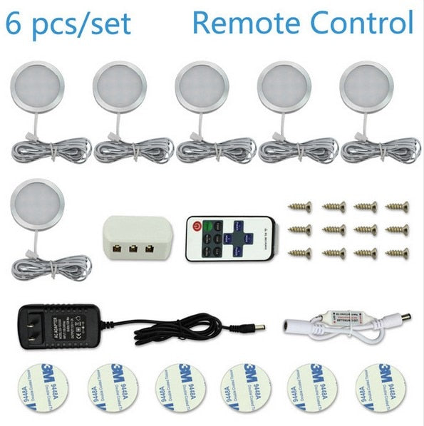 Under Cabinet Light 3/4/6/8PCs/set 12V Wireless Downlight Spotlights Kitchen Cabinets Cupboard Light Stair Lights LED Lighting