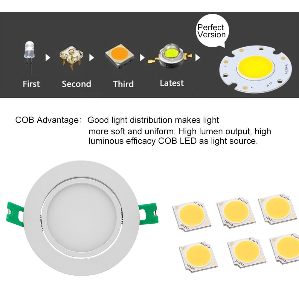 New Model Frosted Lens LED Recessed Downlight High Bright Epicstar COB LED Ceiling Spot Light 5W 7W 10W 12W with Transformer