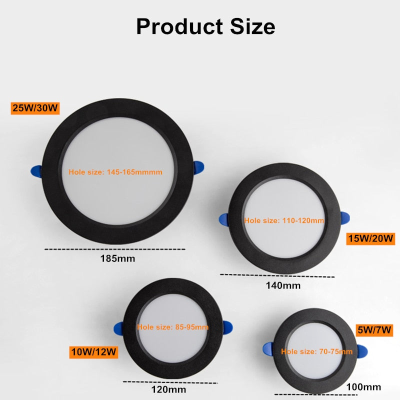 Round LED ultra-thin downlight embedded household 5W 9W 12W 18W living room aisle AC220V