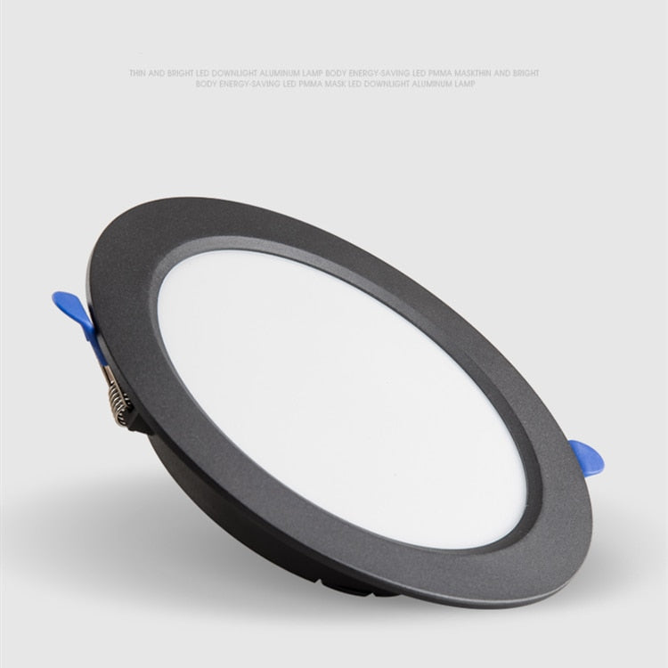 Round LED ultra-thin downlight embedded household 5W 9W 12W 18W living room aisle AC220V