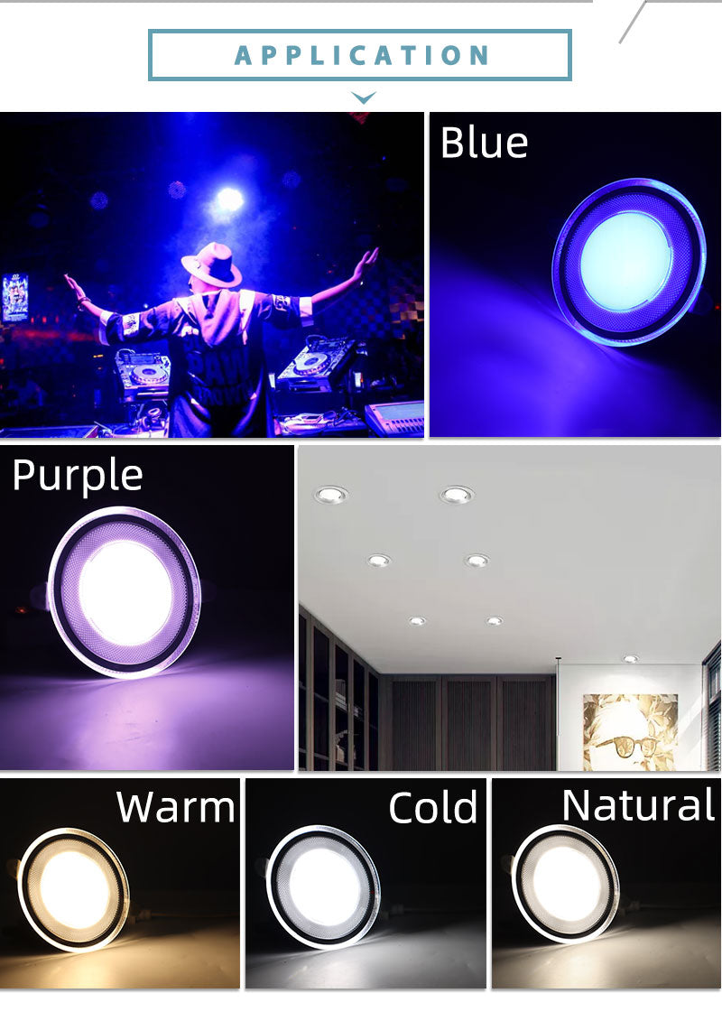 Led Downlight 10pcs 3W 5W AC220V-240V new six color led recessed downlight Kitchen living room led light spot Indoor round light