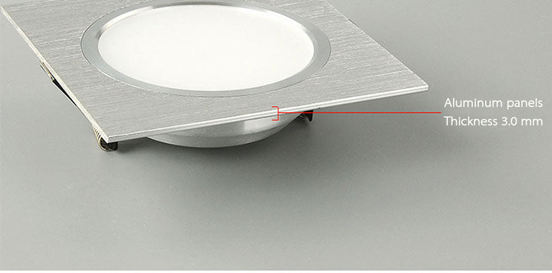 LED Downlights Square Brush silver 3W 6W 9W 12W AC220V 230V LED Ceiling Lamp Down Light for Kitchen/Home/Office Indoor Lighting
