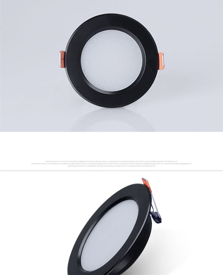 LED Black Downlight rgb 5w 7w 9w 12w 15w Recessed Lamp 220v LED Panel Light Bulb Bedroom Kitchen Bathroom Waterproof Lighting