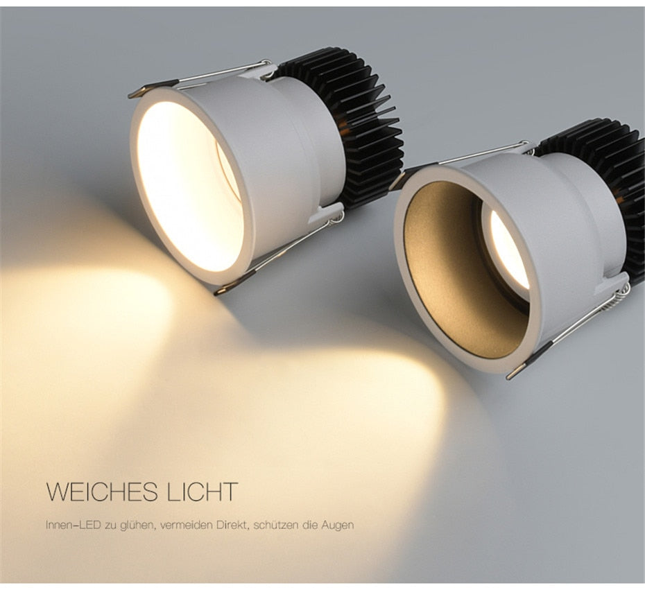 DBF No Flickering Angle Adjustable LED Ceiling Recessed Downlight 5W 7W 10W 12W 18W 20W LED Ceiling Spot Light Pic Background