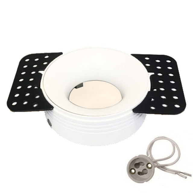 Round Recessed Ceiling Mount Downlight Frame Bracket LED MR16/GU10 Lamp Socket Holder Base Rimless Spot Lighting Fitting Fixture