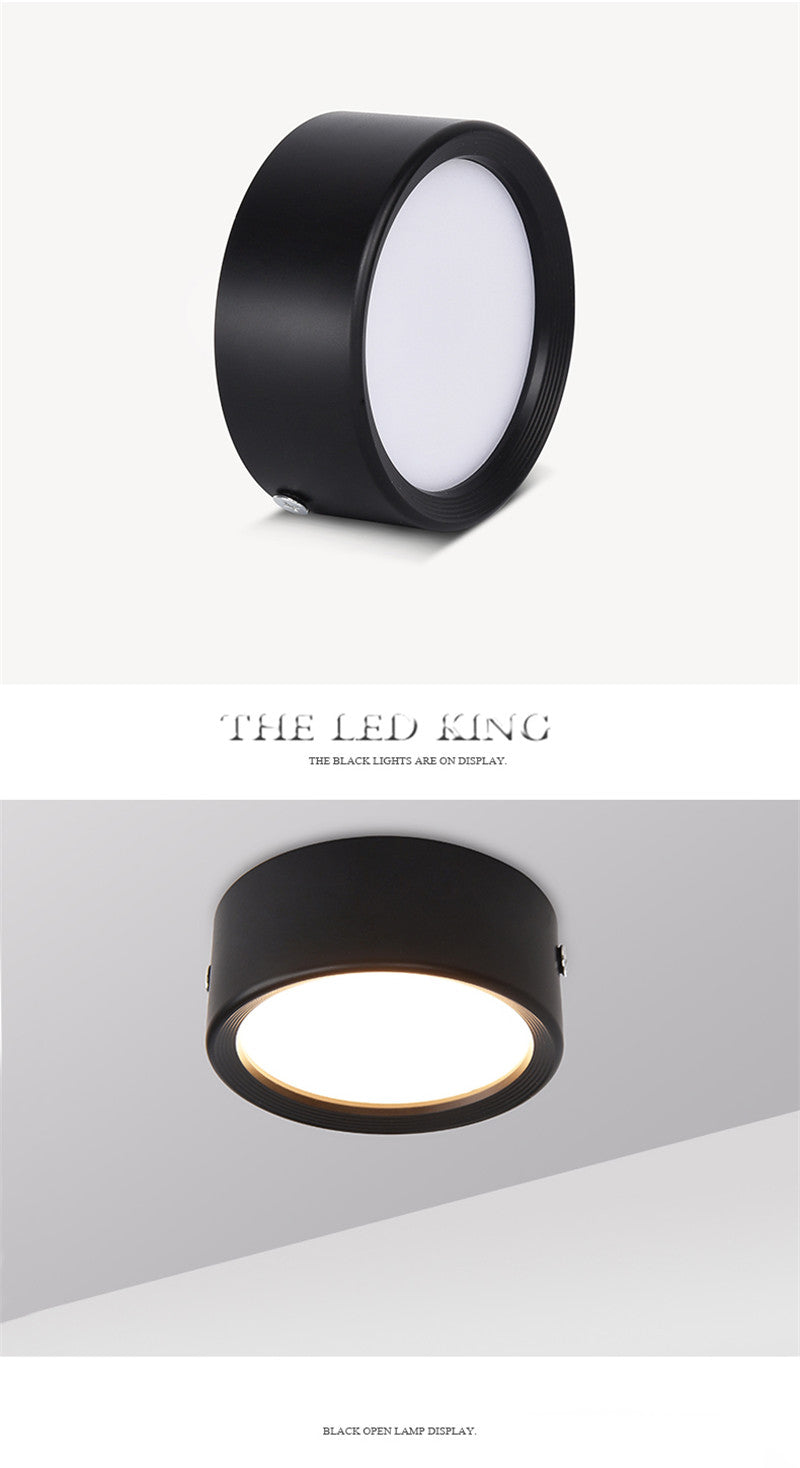 Surface Mounted LED Downlight 5W 7W 9W 12W 15W 18W 30W White/Black Housing Surface Mounted AC220V Ceiling Spot Light Home Decor