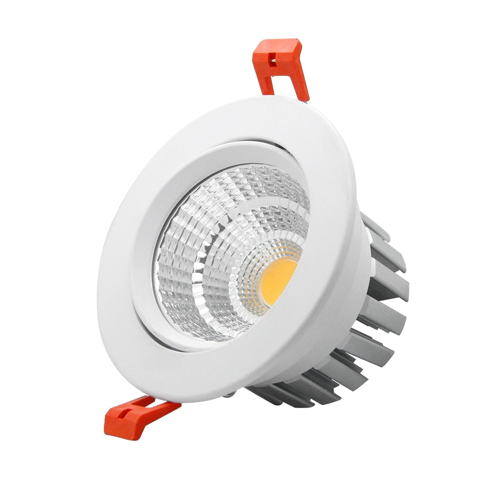 DBF Super Bright LED COB Recessed Downlight Dimmable 6W 9W 12W Angle Adjust Ceiling Spot Light Home Lighting 3000K/4000K/6000K