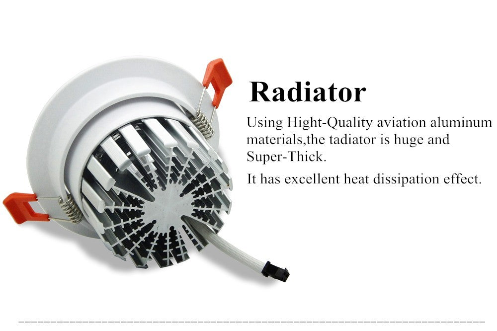 DBF Super Bright LED COB Recessed Downlight Dimmable 6W 9W 12W Angle Adjust Ceiling Spot Light Home Lighting 3000K/4000K/6000K