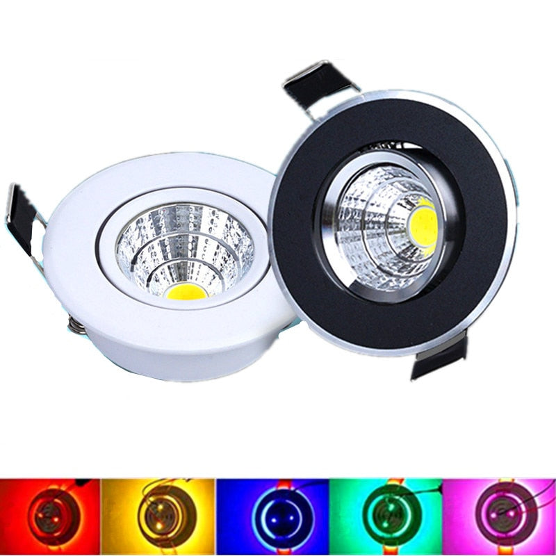 RGB Led downlight light COB 5W 110V 220V Ceiling Spot Light AC/DC12V Decoration Ceiling Lamp recessed Lights Indoor Lighting