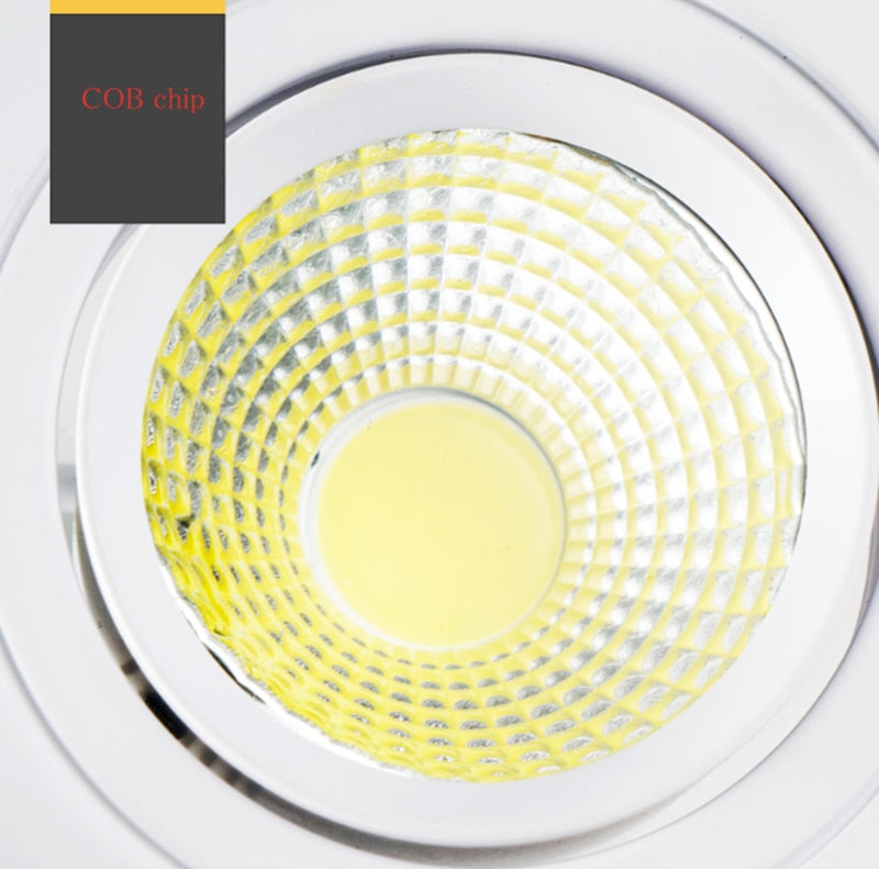 Recessed Square Dimmable LED Downlights 7W 9W 12W COB LED Ceiling Lamp AC85-265V Warm/Cold White LED Spot Lights Indoor Lighting