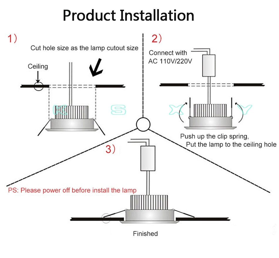Aluminum Round LED Dimmable Ceiling Downlight 1W 3W AC90-260V DC12V Recessed LED Spot Light Led Bulb Cutout 50mm With Driver
