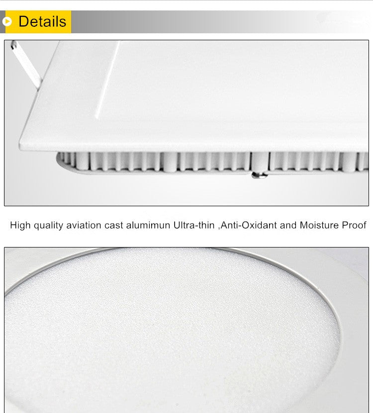 DBF Ultra Thin Dimmable Led Panel light 3W 4W 6W 9W 12W 15W 18W Round/Square Dimming LED Ceiling Recessed Light LED Downlight