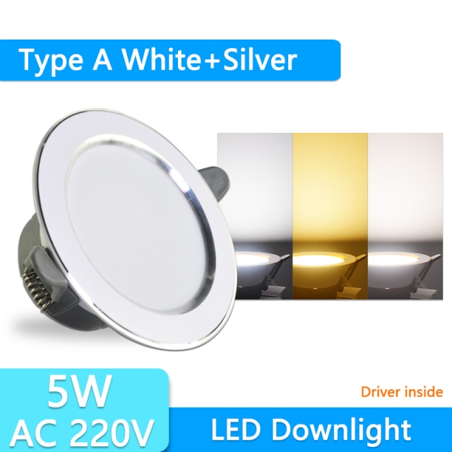 Downlight 3W 5W 15W 18W led Downlight 3000k 4500K 6000K AC220V-240V recessed led downlight Kitchen living room Indoor downlight