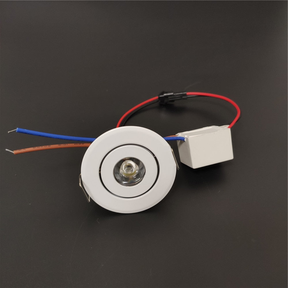 led mini downlight ac/dc 12v 1W recessed spot light black/white/silver/Gold with dimmable driver hole size 42-45mm