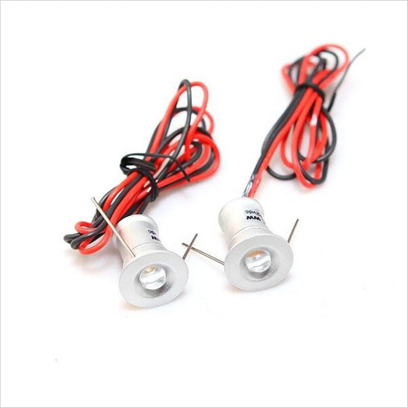 LED 9pcs Round Square Ceiling Spotlight Mini 1W LED Downlight 12V DC Mini Led Lamp white Aluminum Indoor Outdoor IP65 Lighting