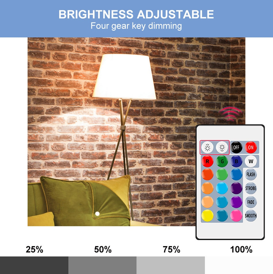 E27 Led Lamp Dimmable 16 Colors RGB Light Bulb 220V Led Magic Bulb Spot Light 5W 10W 15W Smart Control Led RGBW Lamp Home Decor