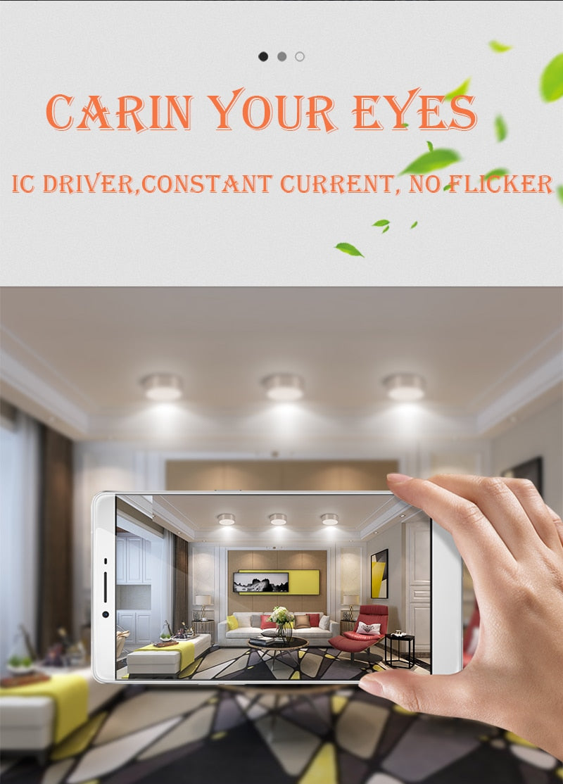 Led Downlights 220V 110V Surface Mounted 5/10/15/25W Mini Spot Led Down Light Lamp Foldable Downlights Home Lighting Living Room