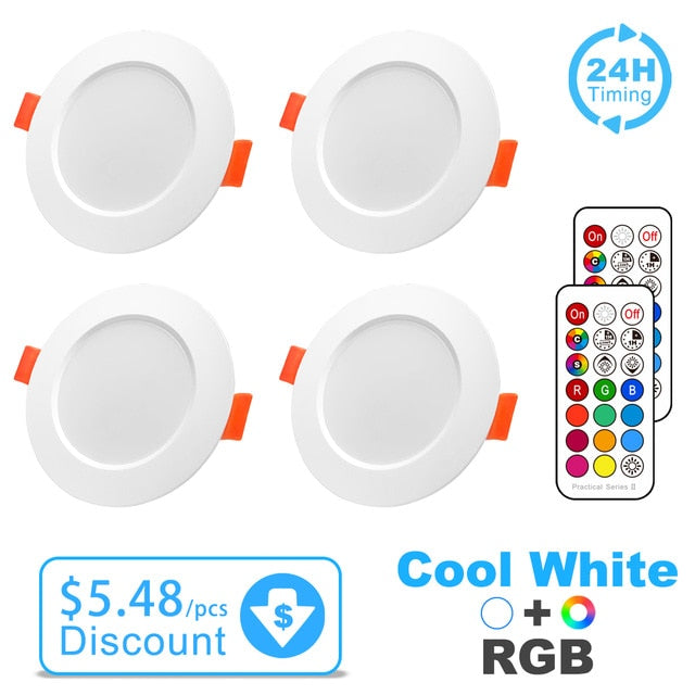 LED Downlight Spot LED Recessed Smart Dimmable Ceiling 7W Round Plafond Light 220V 110V RGB Color Changing Light Bulb Track Lamp