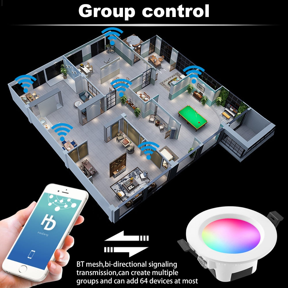 RGB Warm Cool White 5in1 LED Ceiling Lamp DownLight 6W 9W 5W 15W WIFI/Bluetooth Spotlights APP/Music Controller Timer Dimmer