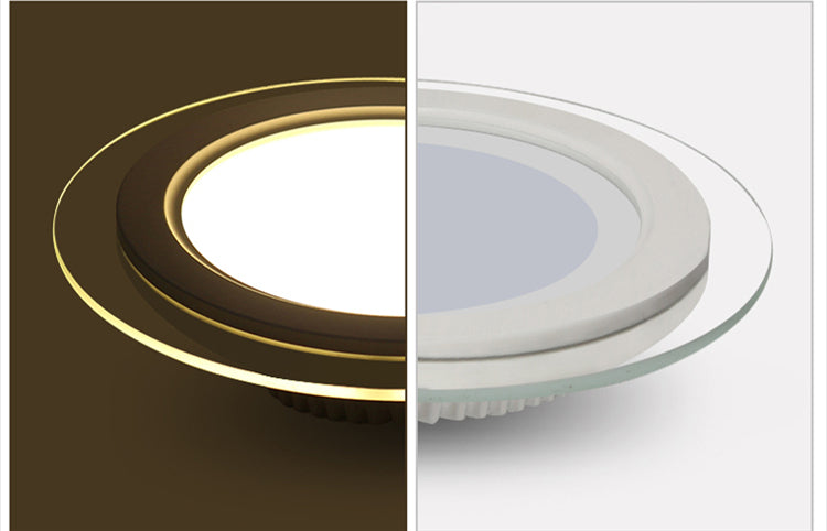 LED Panel Glass Square Downlight Dimmable Super Bright round Ceiling Recessed Panel Lights LED Spot Light Bulb AC110V 220V