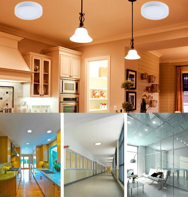 High brightness 6W 12W 18W 24W Round/Square LED panel light surface mounted downlight lighting LED ceiling down lamp AC85-265V