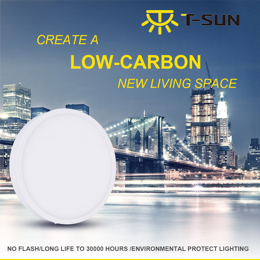 T-SUNRISE Ultra-thin LED Panel Downlight Panel Light Round Square LED Ceiling Recessed Surface Mounted LED lamp 8W/16W/24W/32W