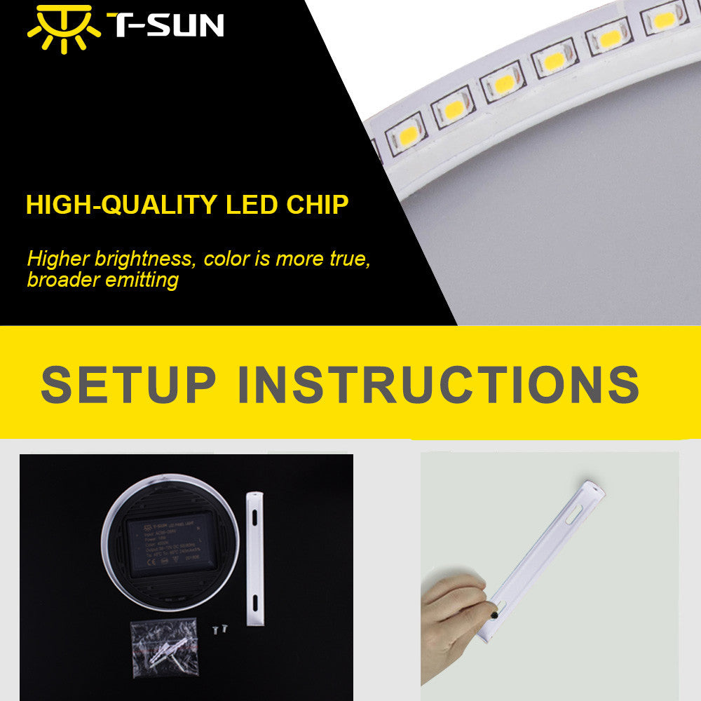 T-SUNRISE Ultra-thin LED Panel Downlight Panel Light Round Square LED Ceiling Recessed Surface Mounted LED lamp 8W/16W/24W/32W