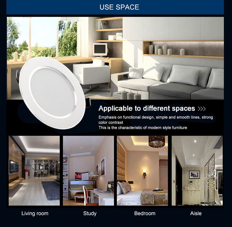 Led Downlight 3W 5W 7W 9W 12W 15W LED Ceiling Round Recessed Lamp 6Pcs 220V 230V LED Spot Light For Bathroom Kitchen