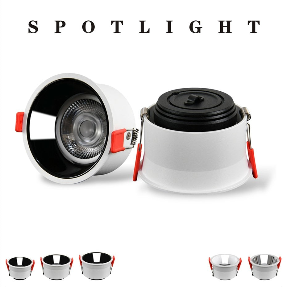 No Glare Led downlight Recessed In Led Ceiling Downlight Spot Led Lamp Dimmable 7W 15W 18W AC110V 220V For Indoor Room Stores