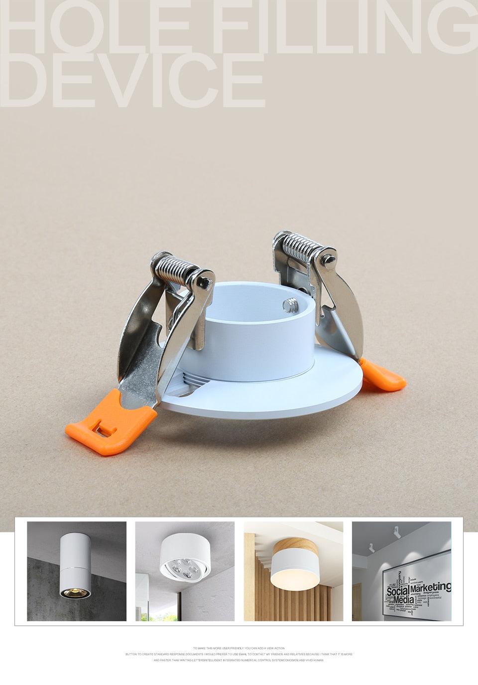 Aisilan Ceiling Mounted Downlight Plasterboard Hole Filling Device