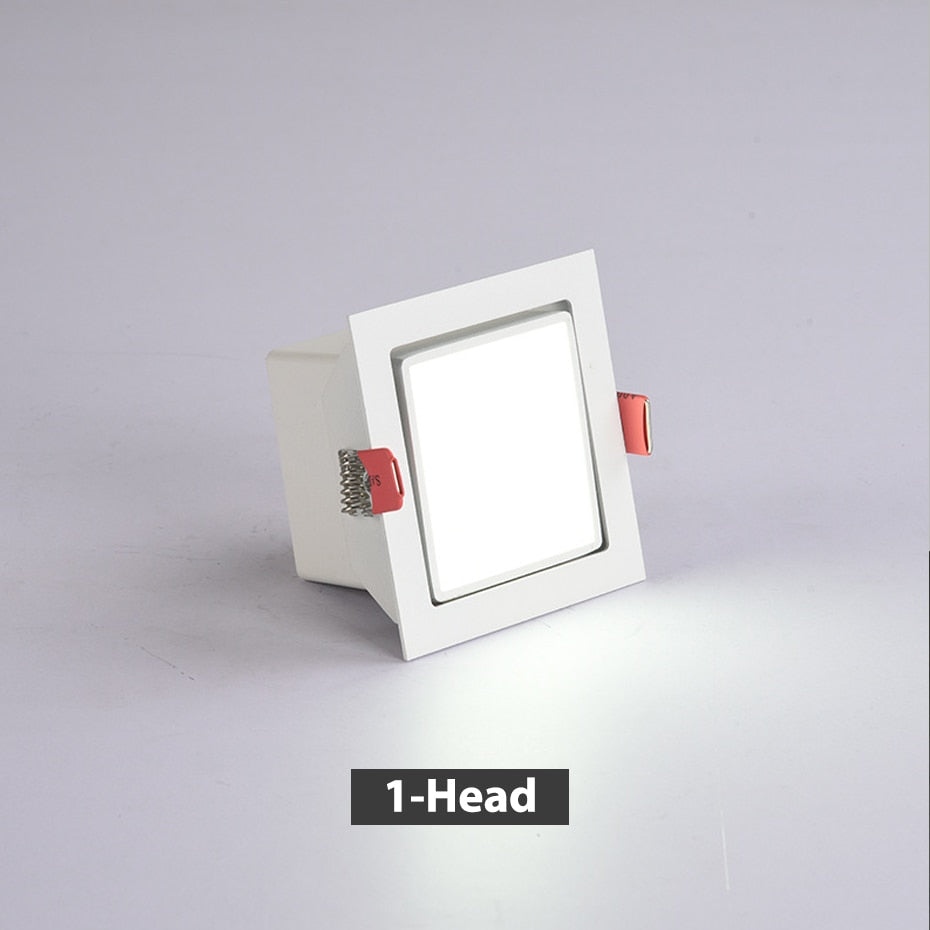 Square Recessed LED Downlights 7W Single/Double COB LED Ceiling Spot Lights Background Lamps AC85~265V Indoor LED Spot Light
