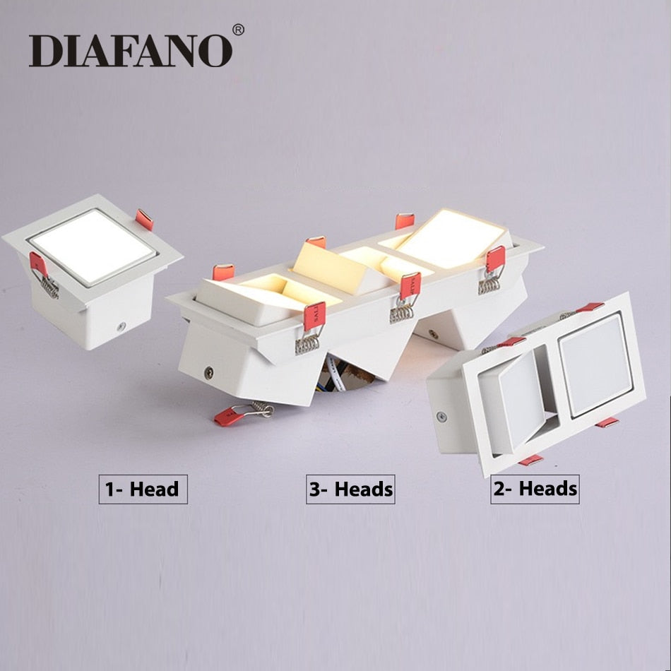 Square Recessed LED Downlights 7W Single/Double COB LED Ceiling Spot Lights Background Lamps AC85~265V Indoor LED Spot Light