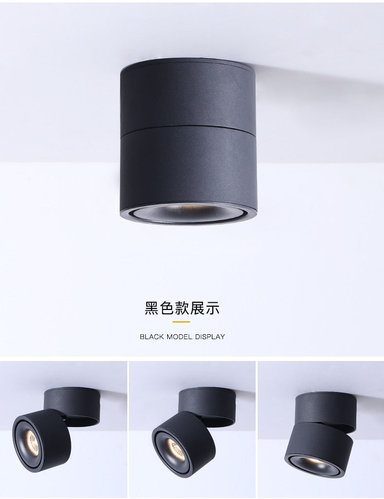 DIMMABLE Surface Mounted LED Panel Light Bulb Round COB 9w 12w 15w LED Ceiling lamp Lights LED Downlight AC110v-220V