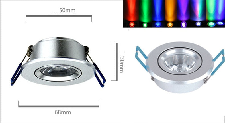 LED Ceiling Lamp Down Lights 3W RGB With Remote Recessed light Bulbs AC220V Downlight Birthday party Colorful lights