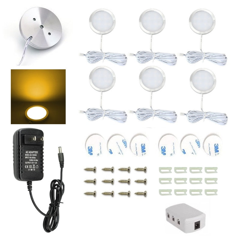 LED cabinet light with switch mini spotlight kitchen closet ultra-thin 12V small downlight decoration 3/4/6/8PCS spot AC110/220V