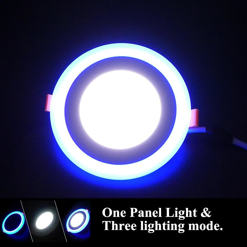 Double Color LED Panel Downlight 6W 9W 16W 24w 3 Model LED Lamp Panel Light LED Ceiling Recessed Spot light AC110V 220V + Driver