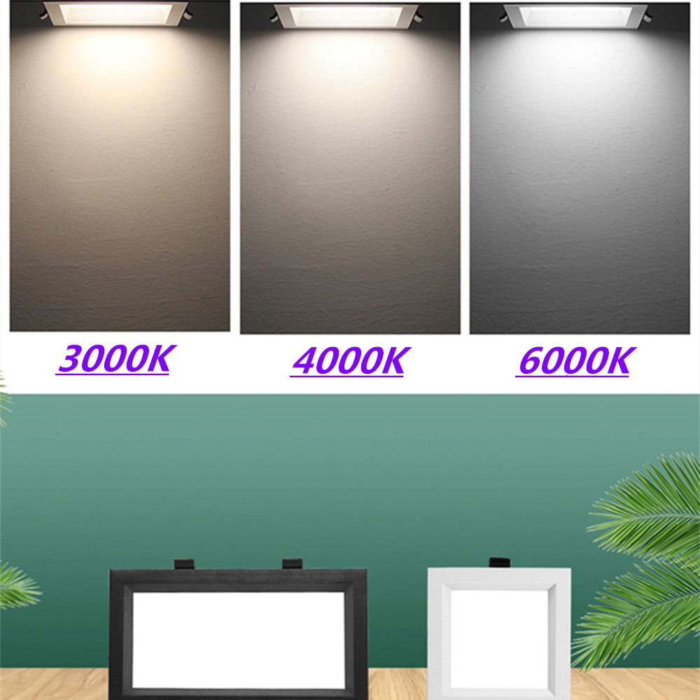 Led Panel 1pcs Dimmable Recessed led downlight 12W 18W 24w 30w Square LED Spot light led ceiling lamp AC110V 220V