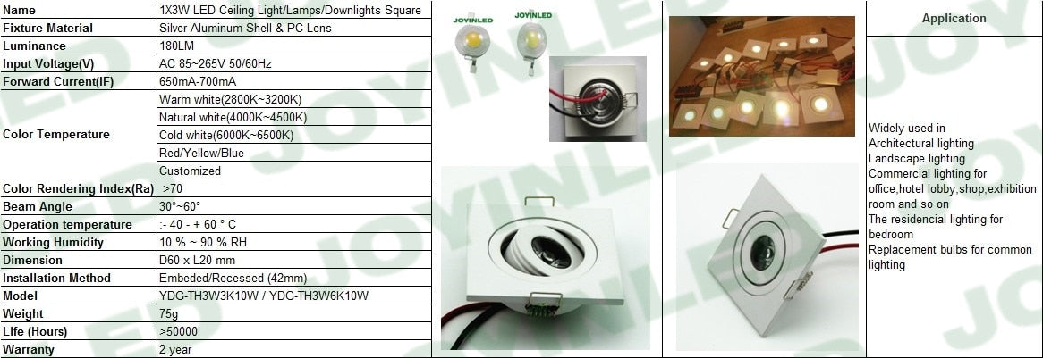 Cabinet Foyer living recessed miniature spot down light small mini COB square dimmable LED downlight 3W