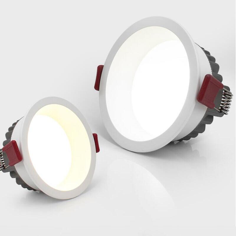 Dimmable Recessed Anti Glare LED Downlights 7W/9W/12W/15W LED Ceiling Spot Lights AC85~265V Background Lamps Indoor Lighting