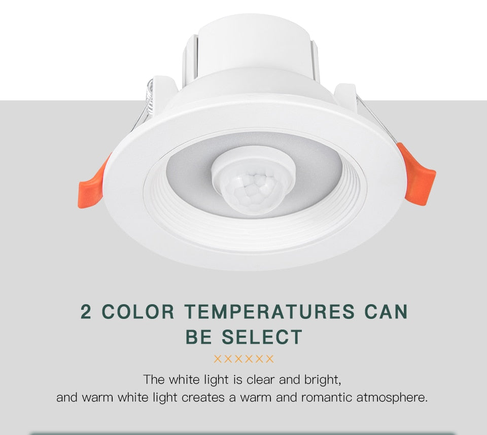 PIR Sensor Motion LED Downlight Night Light Recessed Ceiling Spot Lamp 20W 15W 10W 5W Downlight Bathroom Kitchen Indoor Lights