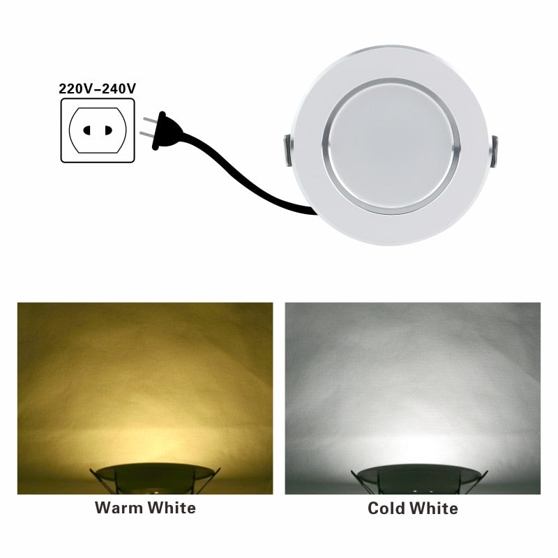 LED Downlight 3W 5W 7W 9W 12W AC220V 230V 240V Warm White Cold White Recessed LED Lamp Spot Light Led Bulb for Bedroom Kitchen