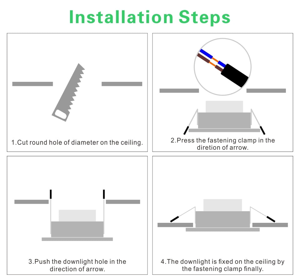 LED Downlight 3W 5W 7W 9W 12W AC220V 230V 240V Warm White Cold White Recessed LED Lamp Spot Light Led Bulb for Bedroom Kitchen