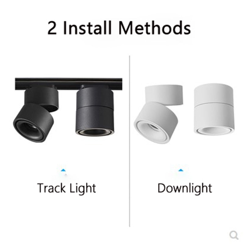 Led Downlights Spot Led Ceiling Spotlights Foldable Panel Lamp COB Down Lights For Kitchen Bathroom Round Indoor Lighting 220V