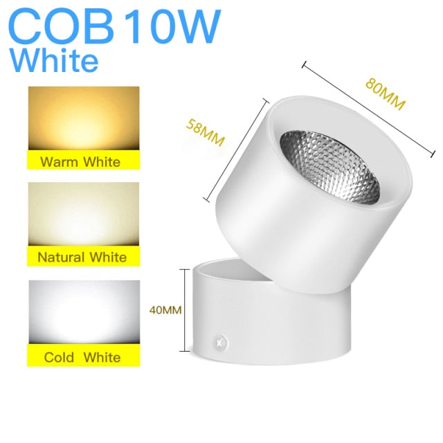 Led Downlights Spot Led Ceiling Spotlights Foldable Panel Lamp COB Down Lights For Kitchen Bathroom Round Indoor Lighting 220V