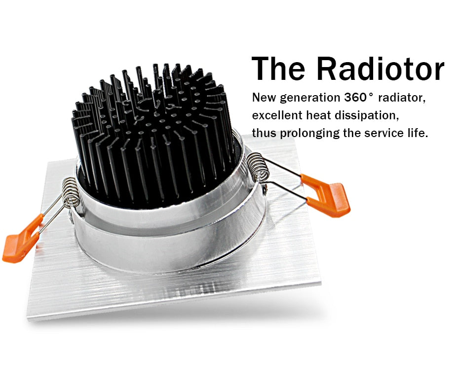 Recessed Square Dimmable LED Downlights 7W 9W 12W COB LED Ceiling Lamp AC85-265V Warm/Cold White LED Spot Lights Indoor Lighting