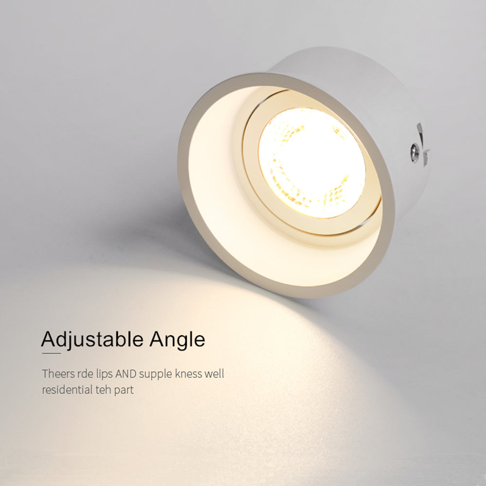 DBF Frameless Angle Adjustable Recessed LED Downlight 5W 7W 12W 15W Dimmable Deep Glare LED Ceiling Spot Light Pic Background