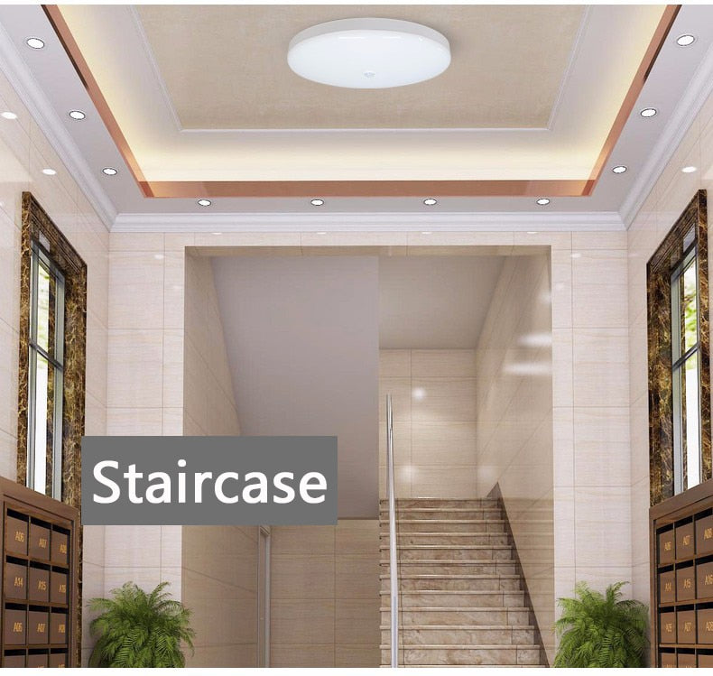 Motion Sensor Led Ceiling Light Fixtures Surface Mounted Ceiling Lamp 12W 18W 30W 50W Panel Night Light 220V For Home Bedroom